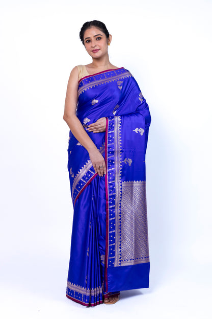 Royal Blue Banarasi Mashru Silk Saree