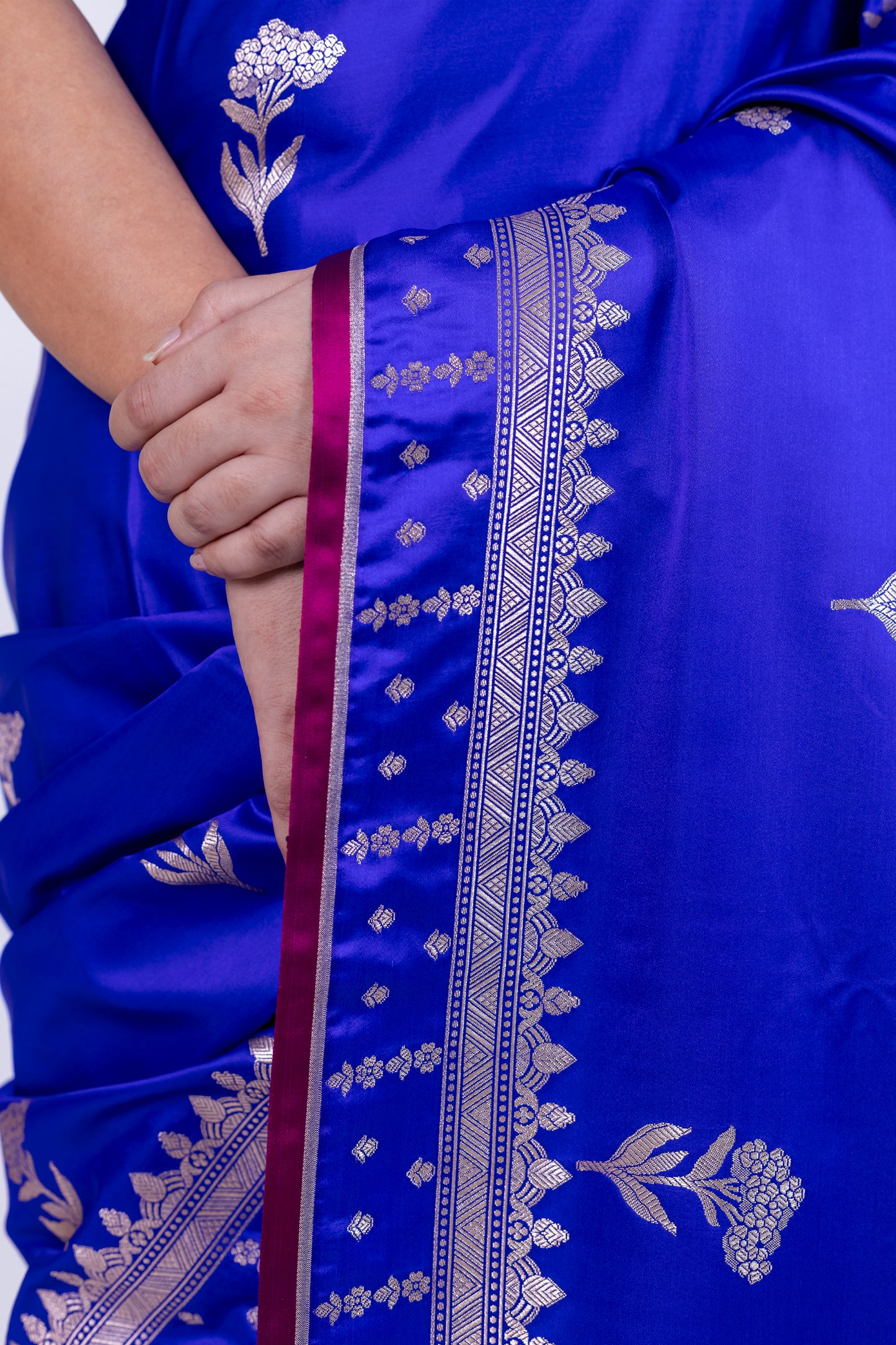 Royal Blue Banarasi Mashru Silk Saree