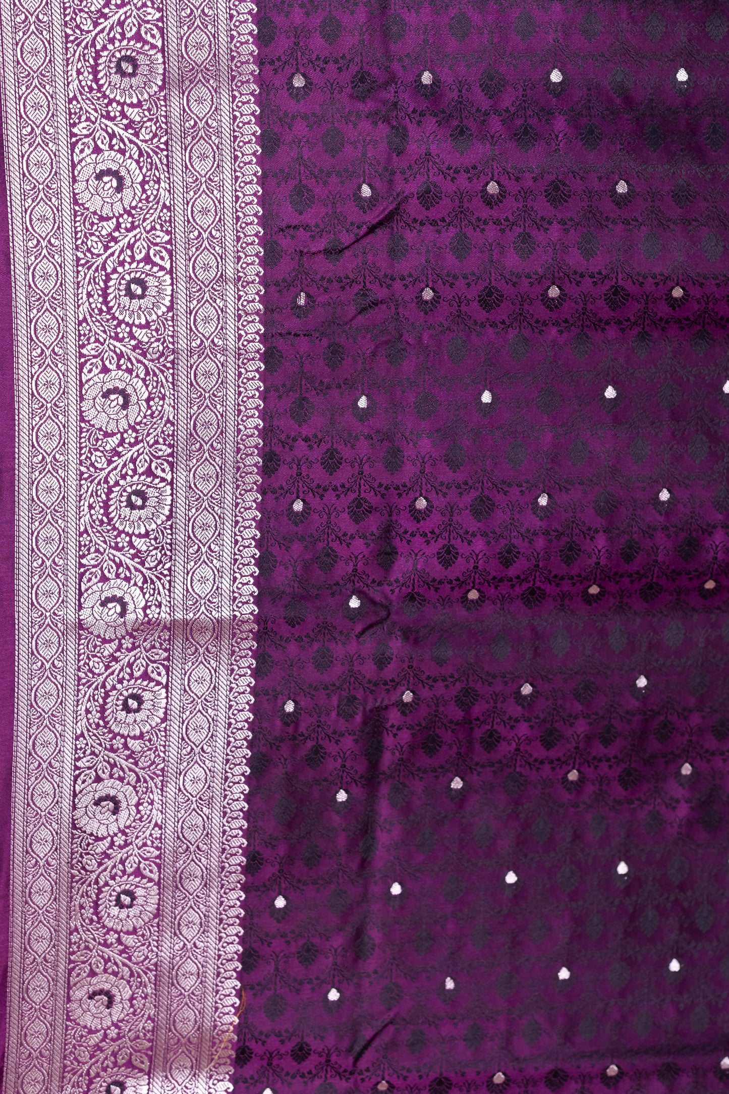 Colorful Banarasi Mashru Silk Saree - Hand-Dyed Rangkat Design