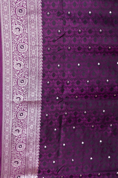 Colorful Banarasi Mashru Silk Saree - Hand-Dyed Rangkat Design