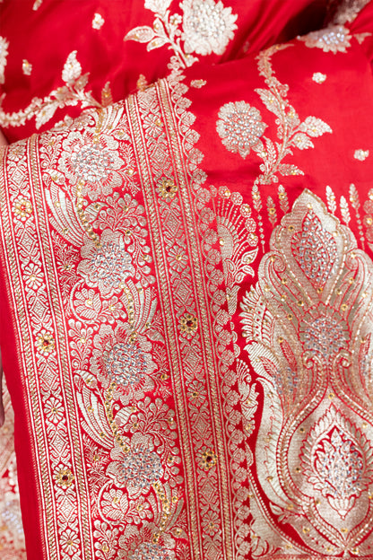 Elegant Banarasi Art Silk Saree | Traditional Zardozi Work
