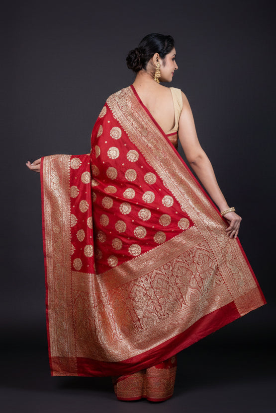 Elegant Banarasi Art Silk Saree | Traditional Zardozi Work